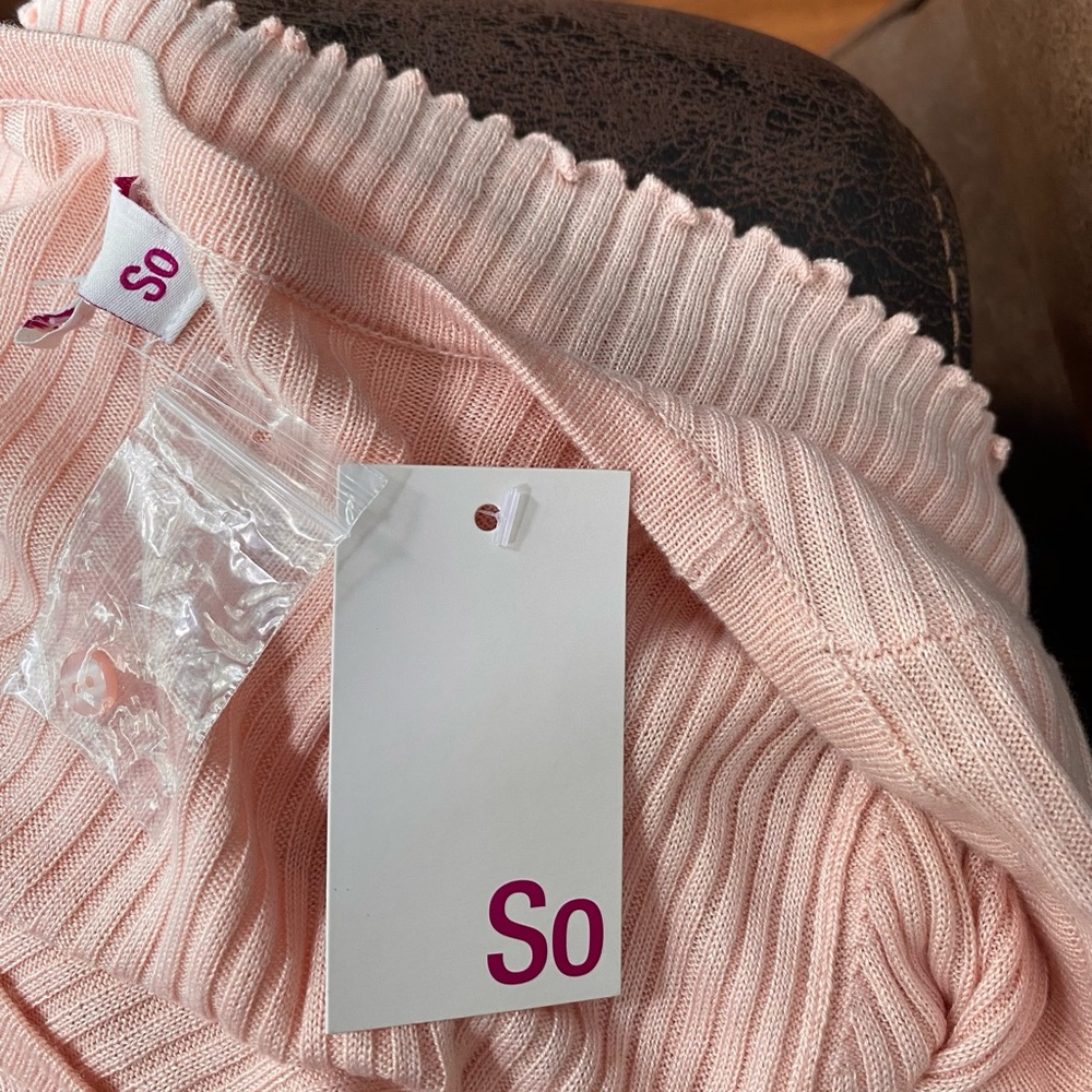 SO Women’s Cropped Cardigan Acrylic Ribbed Sweater Long Sleeve Size Large - Picture 14 of 15